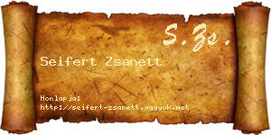 Seifert Zsanett névjegykártya